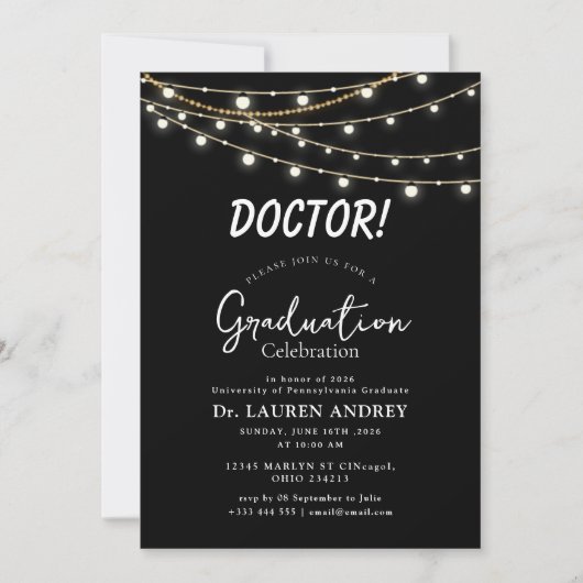 Doctor Graduation Party Invitation Kaart (Voorkant)