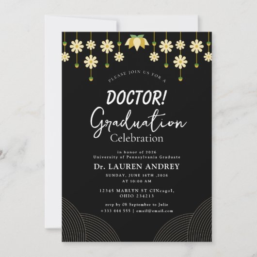 Doctor Graduation Party Invitation Kaart (Voorkant)