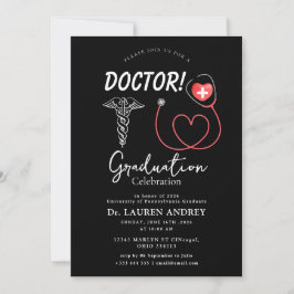 Doctor Graduation Party Invitation Kaart