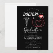 Doctor Graduation Party Invitation Kaart (Voorkant / Achterkant)