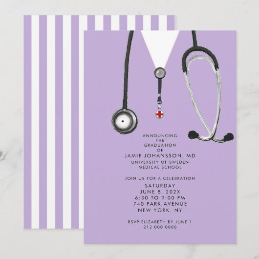 Doctor Graduation Party Invitations Kaart (Voorkant / Achterkant)