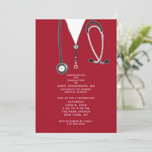 Doctor Graduation Party uitnodigingen (Staand voorkant)