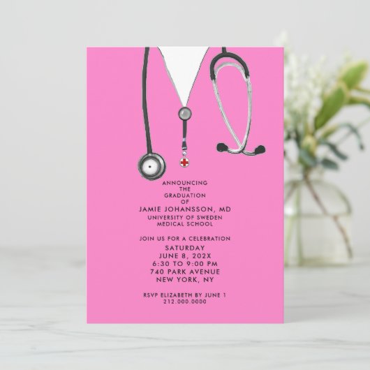 Doctor Graduation Party uitnodigingen (Staand voorkant)
