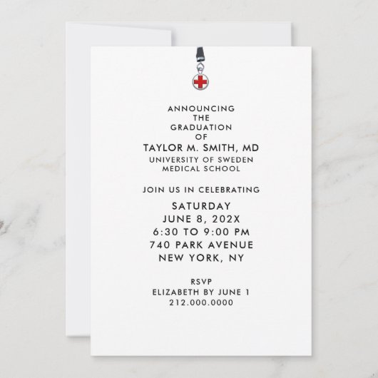 Doctor Graduation Party uitnodigingen (Achterkant)
