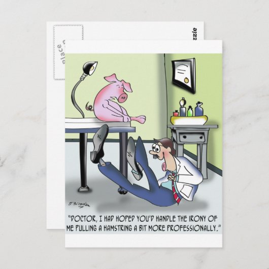 Doctor Handles Pulled Hamstring onprofessioneel Briefkaart (Voorkant / Achterkant)