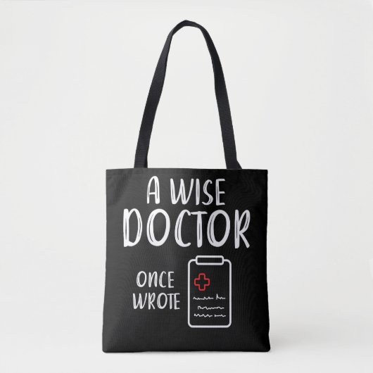 Doctor Handwriting Humor Funny Nurse Life Tote Bag (Voorkant)