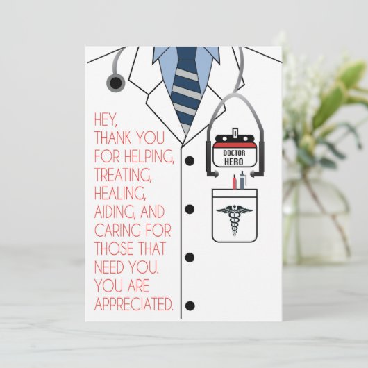 Doctor Hartelijk dank Bedankkaart (Staand voorkant)