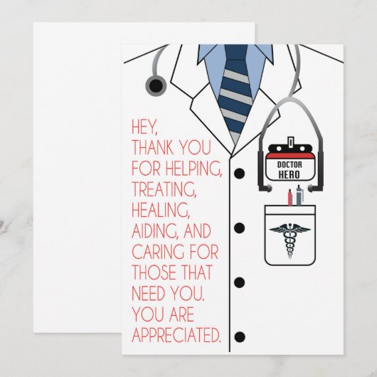 Doctor Hartelijk dank Bedankkaart (Voorkant / Achterkant)