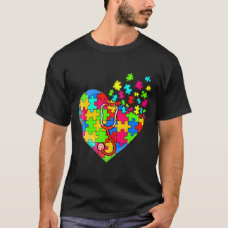 Doctor Heart Puzzle-artikelen ondersteunen autisme T-shirt