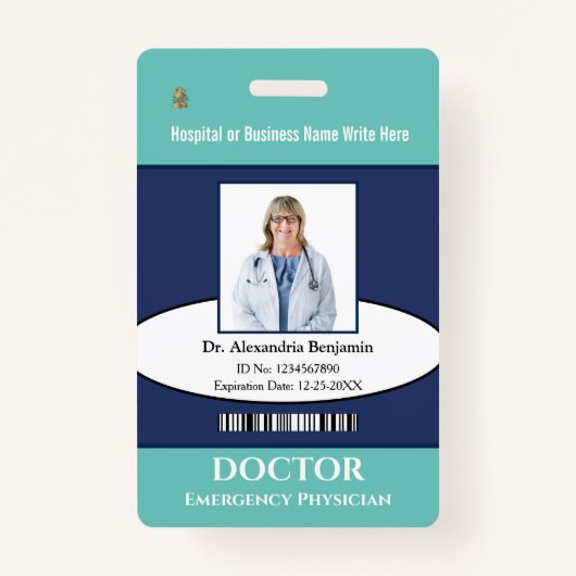 Doctor ID Identificatiekaart Aangepaste naam foto Badge (Voorkant)
