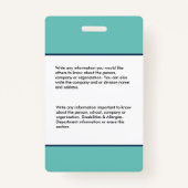 Doctor ID Identificatiekaart Aangepaste naam foto Badge (Achterkant)