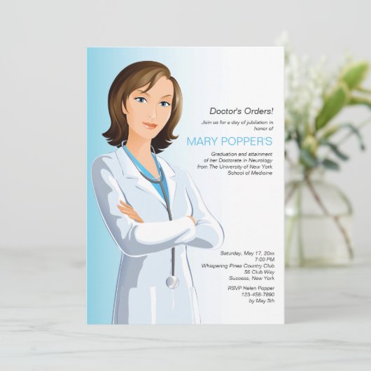 Doctor in de Afstuderen (F) Kaart (Staand voorkant)