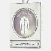 Doctor in de artsengeneeskunde verzilverd banner ornament (Links)