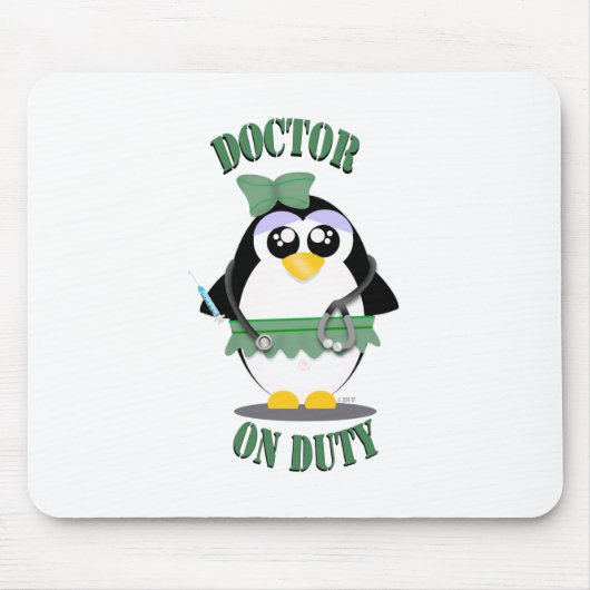 Doctor in de dienst Pinguïn (vrouw) Muismat (Voorkant)