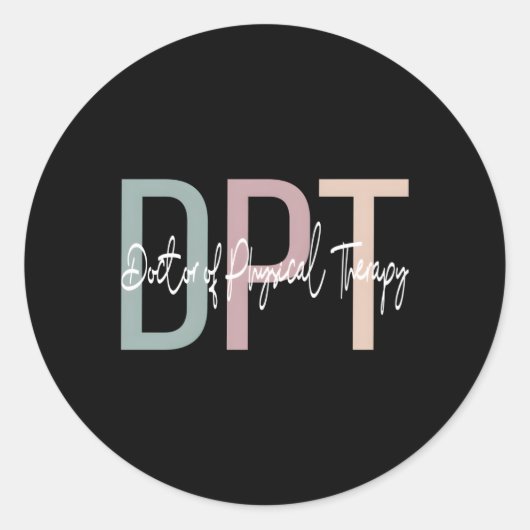 Doctor in de fysiotherapie Boho DPT Ronde Sticker (Voorkant)