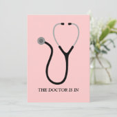 Doctor in de geneeskunde MD Roze Graduation Party  Kaart (Staand voorkant)