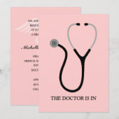 Doctor in de geneeskunde MD Roze Graduation Party  Kaart (Voorkant / Achterkant)