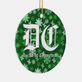 Doctor in de kerst van chiropractische kerst keramisch ornament (Rechts)