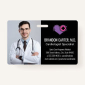 Doctor in de labjas | Cardiologie Logo Badge (Voorkant)