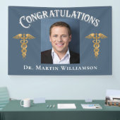 Doctor in de medische faculteit Ziektesterend Afst Spandoek (Beurs)