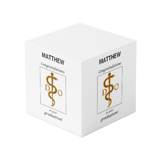 Doctor in de osteopathie Afstuderen gefeliciteerd Kubus (Achter hoekig)
