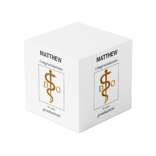 Doctor in de osteopathie Afstuderen gefeliciteerd Kubus (Voorkant hoekig)