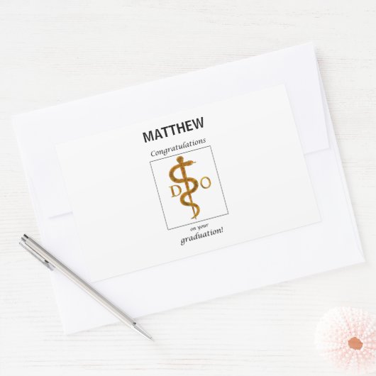 Doctor in de osteopathie Afstuderen gefeliciteerd Rechthoekige Sticker (Envelop)