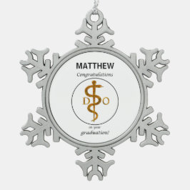 Doctor in de osteopathie Afstuderen gefeliciteerd Tin Sneeuwvlok Ornament