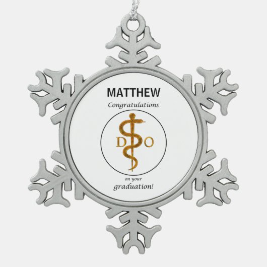 Doctor in de osteopathie Afstuderen gefeliciteerd Tin Sneeuwvlok Ornament (Voorkant)