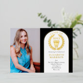 Doctor in de tandheelkunde Foto Afstuderen Gold Folie Uitnodiging (Staand Voorkant)