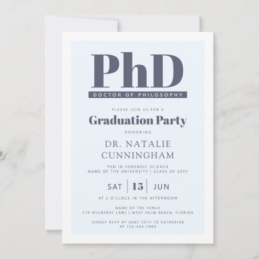 Doctor in de wijsbegeerte Doctoraal Afstuderen Kaart (Voorkant)