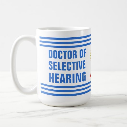 Doctor in het selectieve gehoor Grappig Koffiemok (Links)