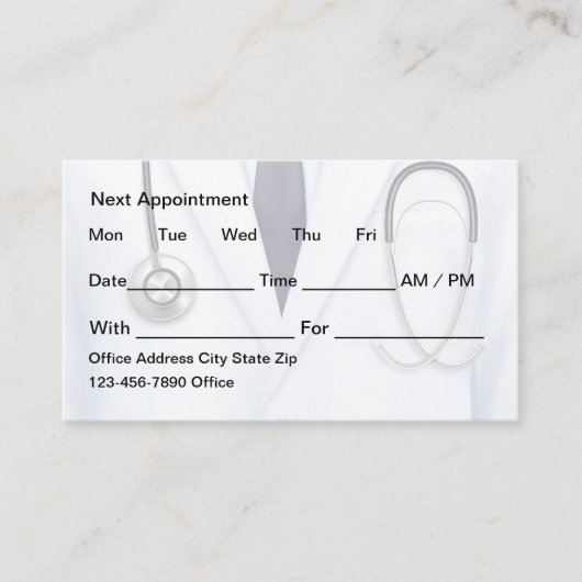 Doctor Kantoor Afspraakkaarten Bulk Budget Afsprakenkaartje (Voorkant)