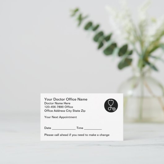Doctor Kantoor Afspraakkaarten voor patiënten Afsprakenkaartje (Staand voorkant)