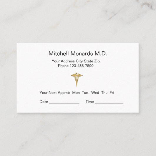 Doctor Kantoor Appointkaarten Afsprakenkaartje (Voorkant)