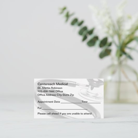 Doctor Kantoor Medische Afspraakkaarten Afsprakenkaartje (Staand voorkant)