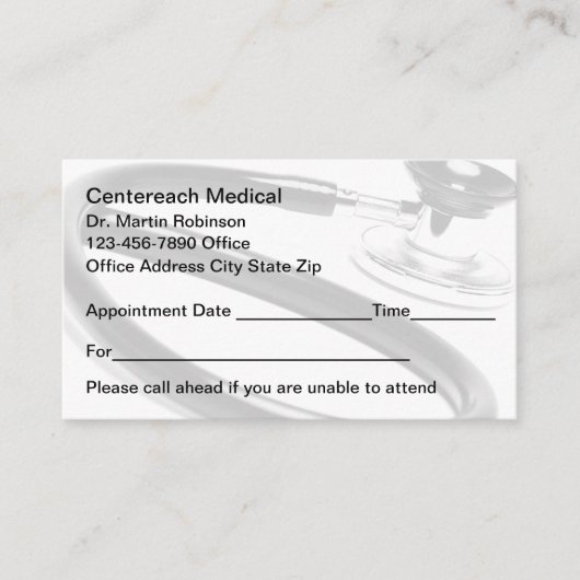 Doctor Kantoor Medische Afspraakkaarten Afsprakenkaartje (Voorkant)