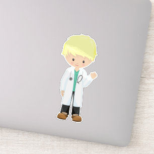 Doctor, lab Coat, Medicine, Cute Boy, blond haar Sticker