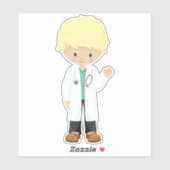 Doctor, lab Coat, Medicine, Cute Boy, blond haar Sticker (Vel)
