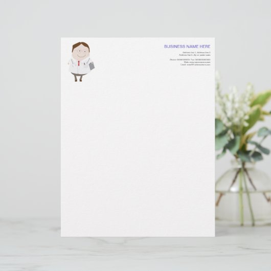 DOCTOR LETTERHEAD CUSTOM BRIEFHOOFD (Staand voorkant)