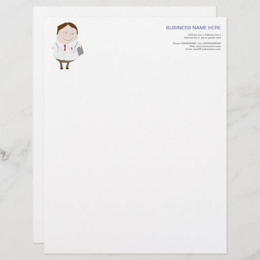 DOCTOR LETTERHEAD CUSTOM BRIEFHOOFD (Voorkant / Achterkant)