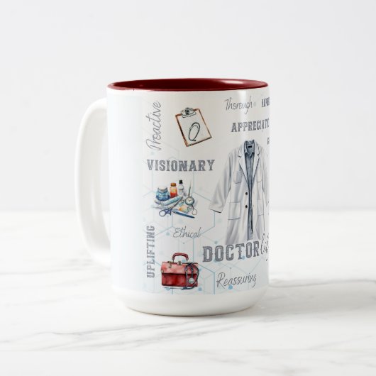 Doctor Life tweekleurige keramische Mok (Voorkant links)