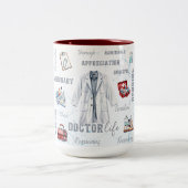 Doctor Life tweekleurige keramische Mok (Center)