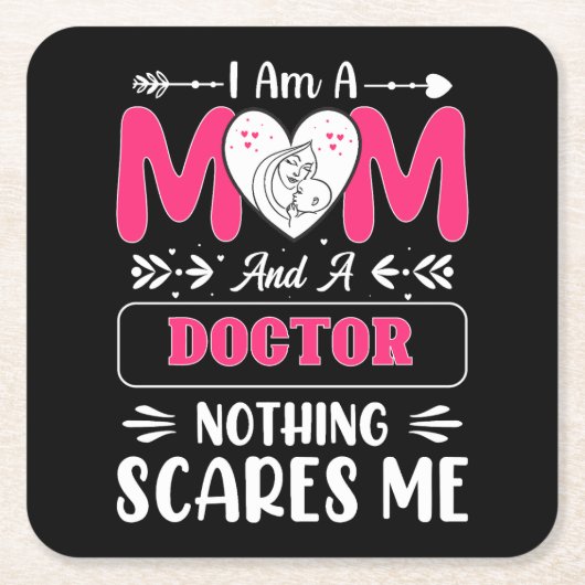 Doctor Mam, Funny Doctor Mam Kartonnen Onderzetters (Voorkant)