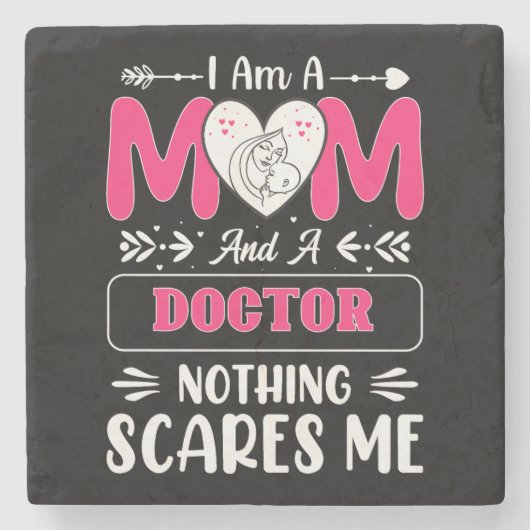 Doctor Mam, Funny Doctor Mam Stenen Onderzetter (Voorkant)