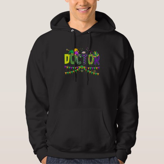 Doctor Mardi Gras Carnival Party Jester Mask Hoodie (Voorkant)