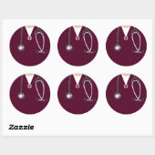 Doctor Maroon Scrubs Ronde Sticker (Vel)