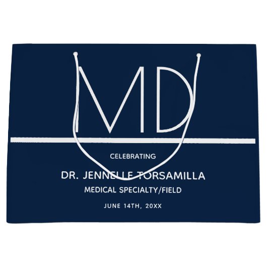 Doctor MD Blue Graduation Party Groot Cadeauzakje (Voorkant)