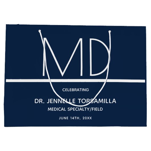 Doctor MD Blue Graduation Party Groot Cadeauzakje (Achterkant)