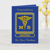 Doctor MD Custom Birthday Kaart (Gele Bloem)